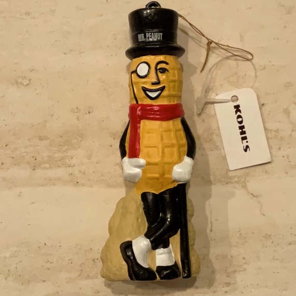 Vintage Mr Peanut Xmas Ornament Figurine Christmas Tree Figure Nabisco New - Picture 1 of 8